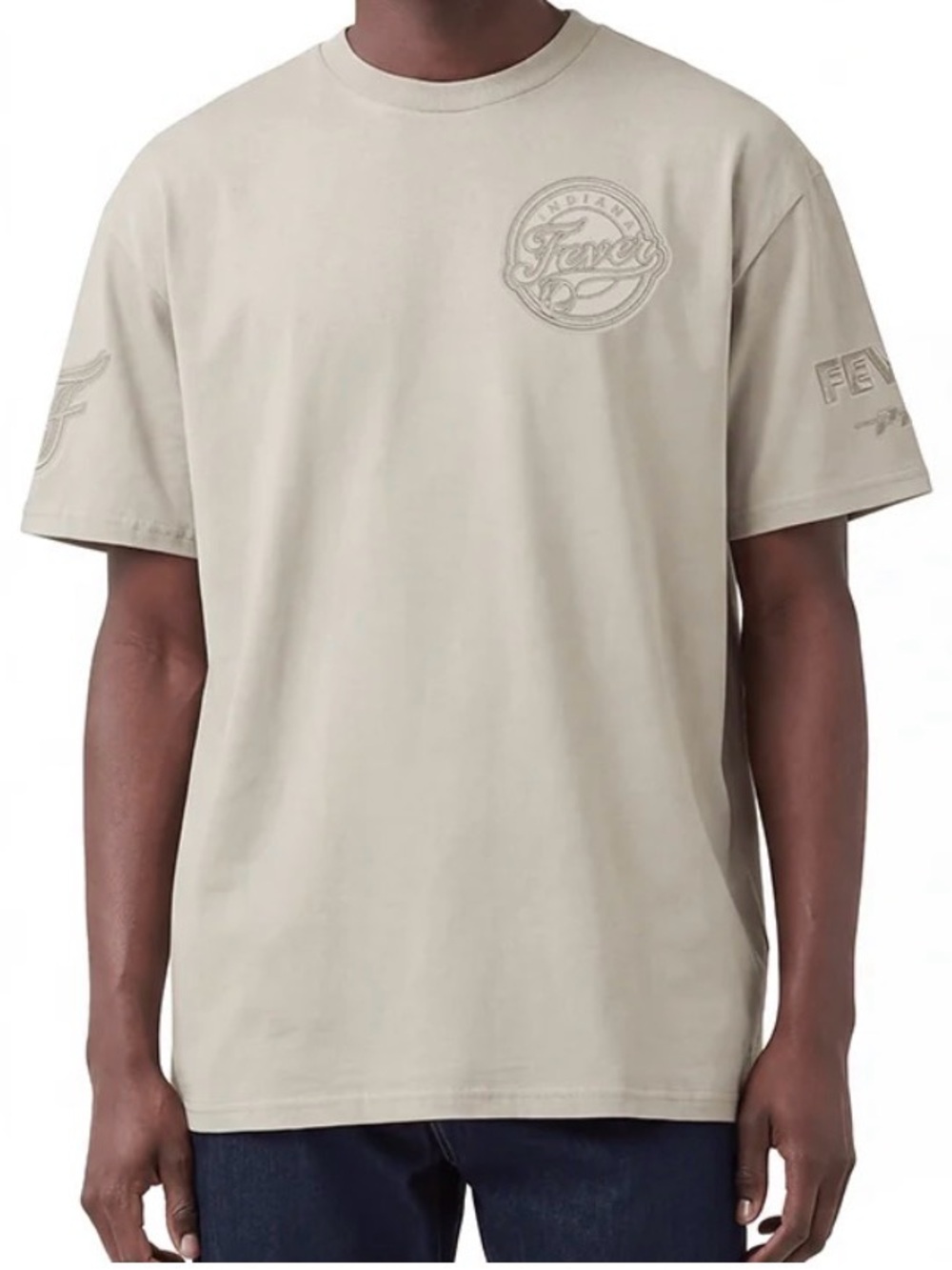 WNBA Indiana Fever Embroidered Short Sleeve Tee in Taupe